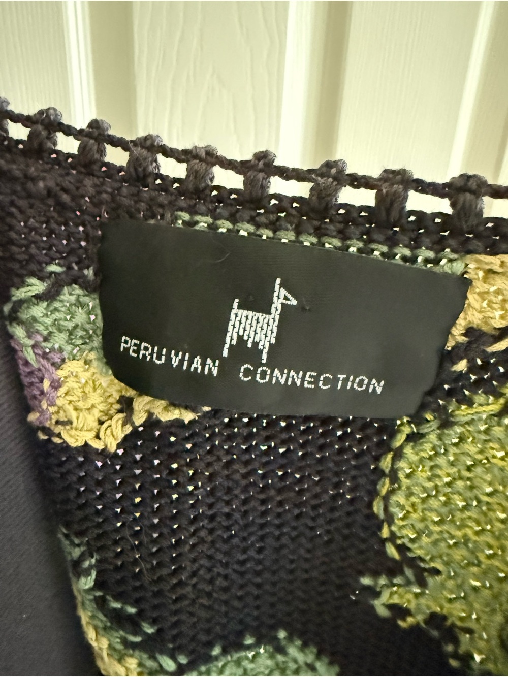 Peruvian Connection Charcoal Cardigan with Multicolor Floral Embroidery - Picture 5 of 8